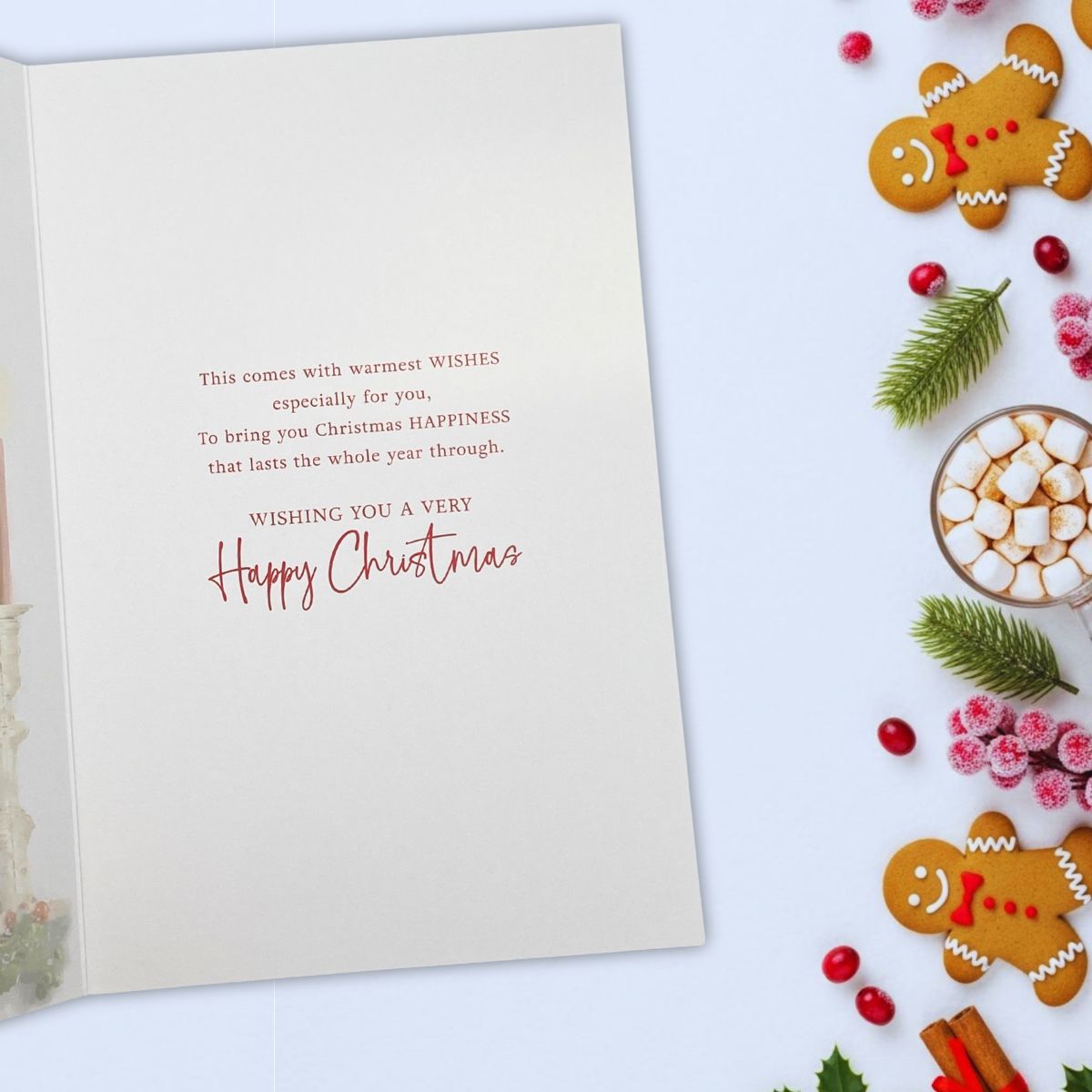 General Christmas Card - Wreath & Candlestick