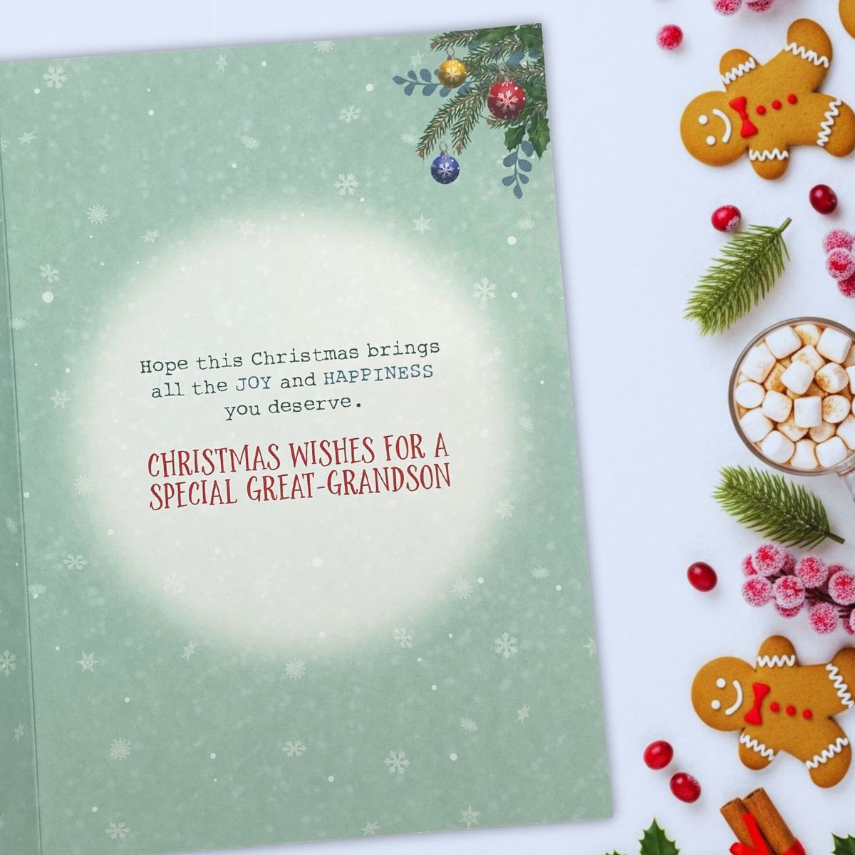 Great Grandson Christmas Card - Hartley Hedgehog