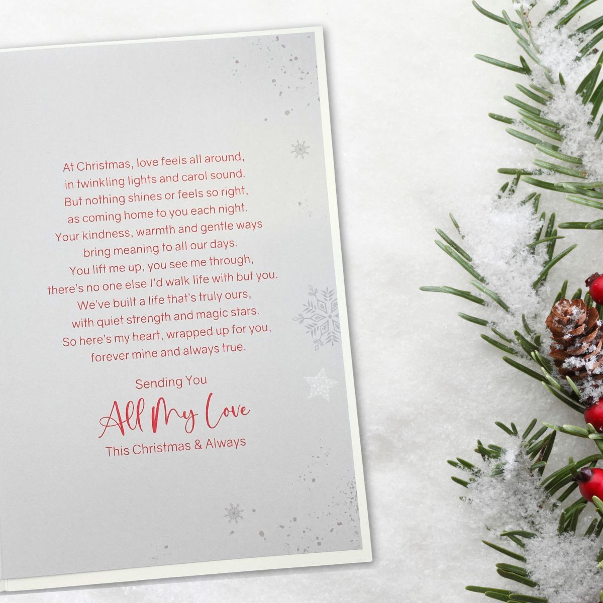Special Couple Christmas Card - Snow Covered Welcome