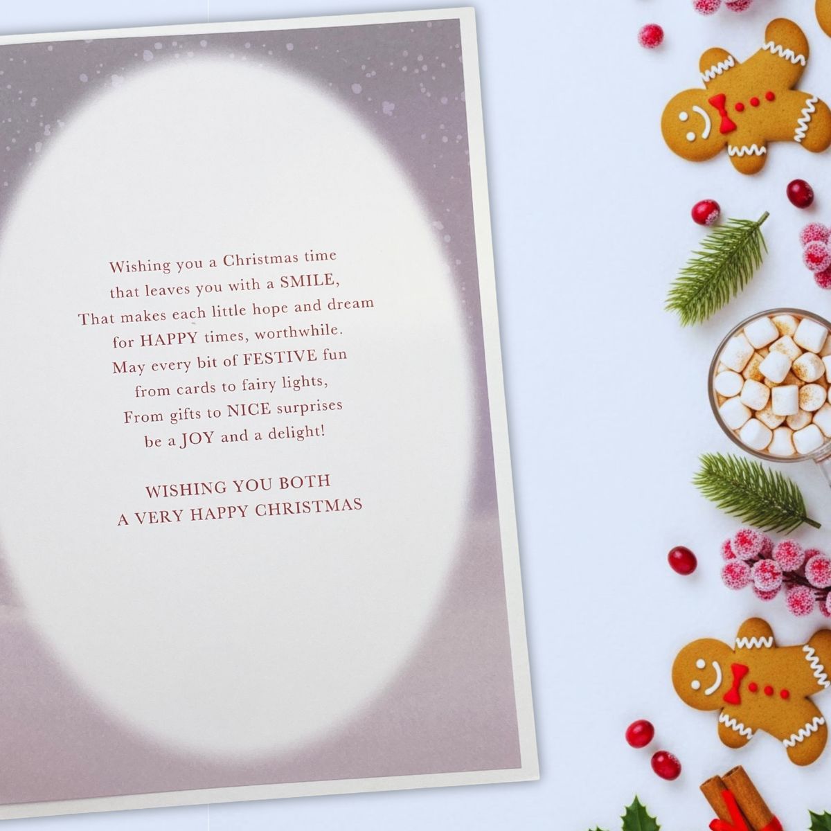 Both Of You Christmas Card - Purple Tree Decorating