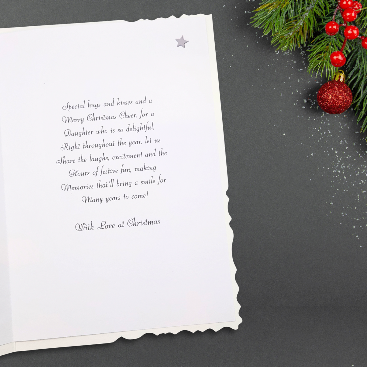 Daughter Christmas Card - Velvet Stocking