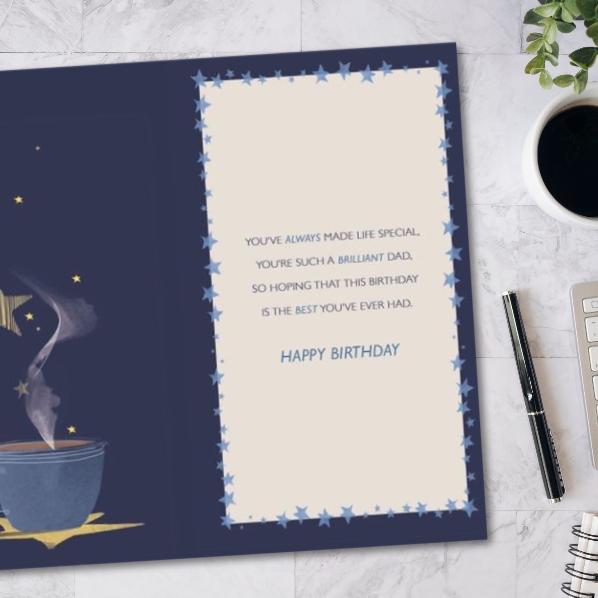 Dad Birthday Card - Tea & Books