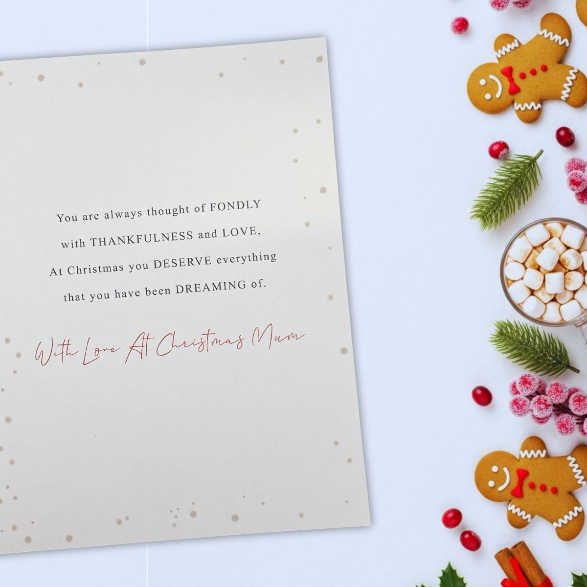 Mum Christmas Card - Heart Wreath