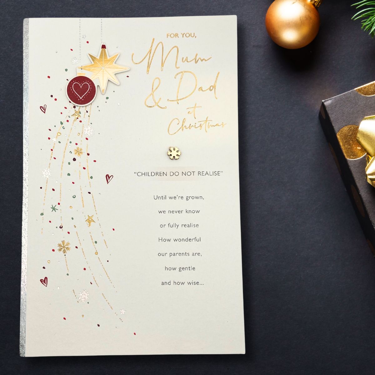 Mum & Dad Christmas Card - Decoupage Word Portraits