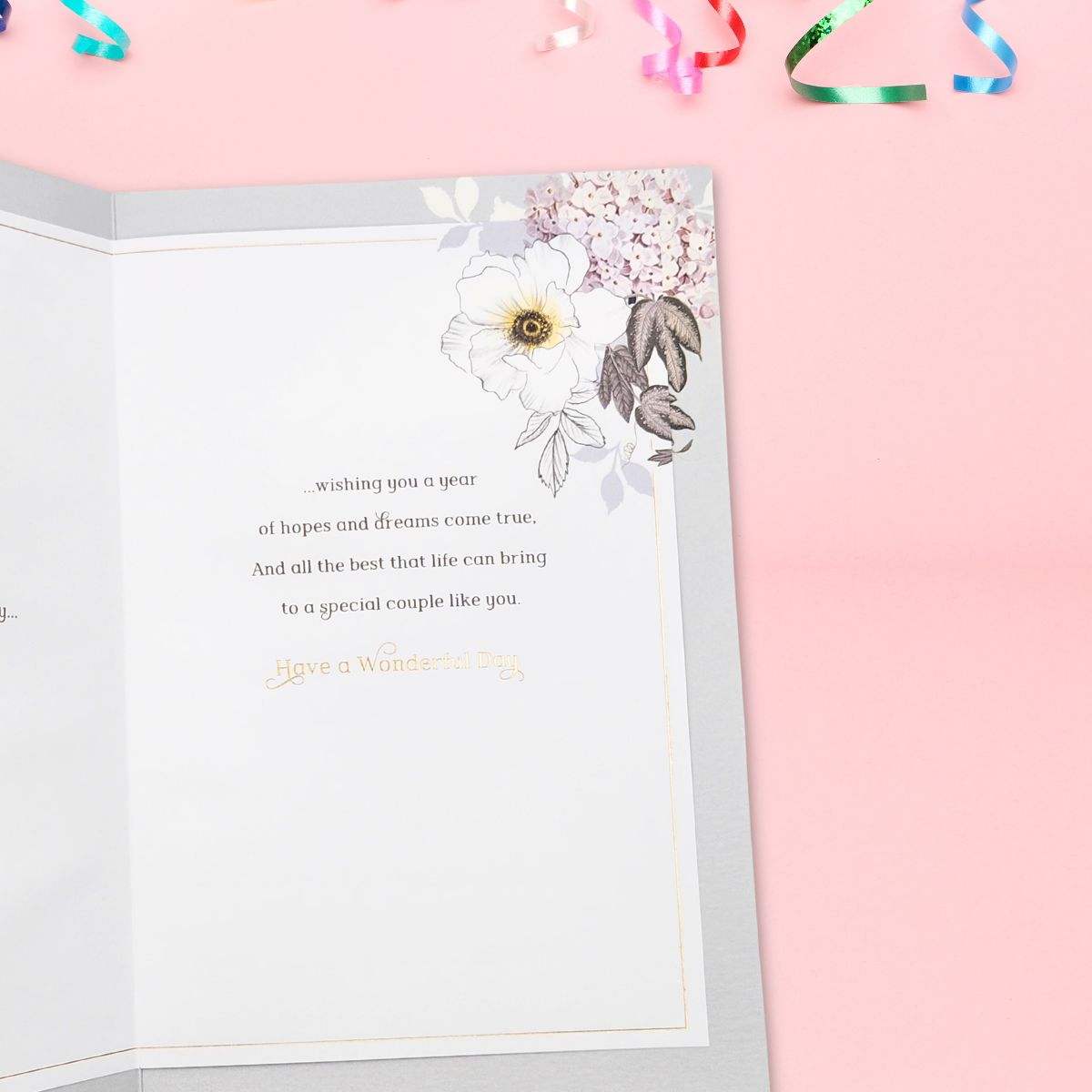 Sister & Brother-In-Law Wedding Anniversary Card - Floral Diamond Butterflies