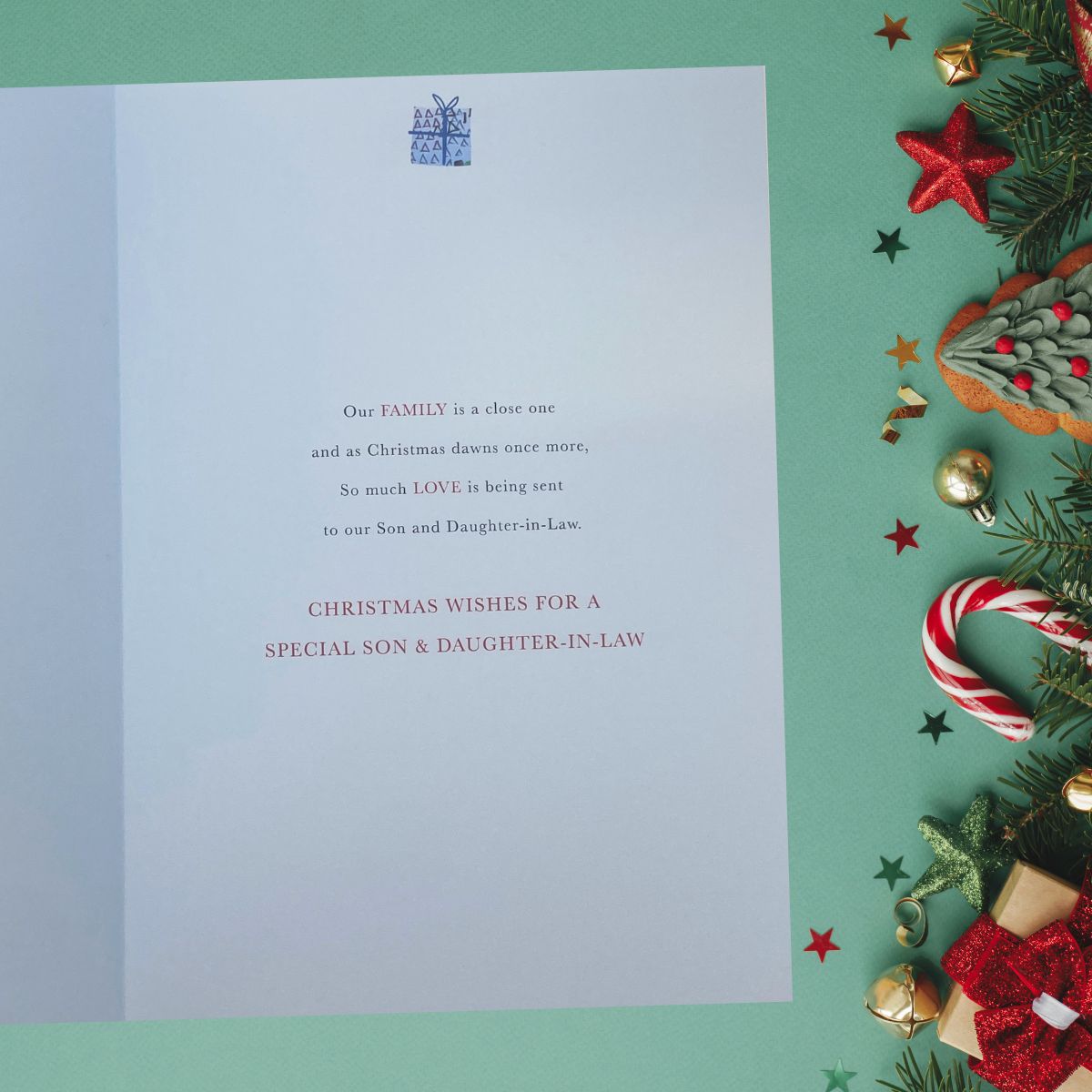 Son & Daughter-In-Law Christmas Card - Penguin Embrace