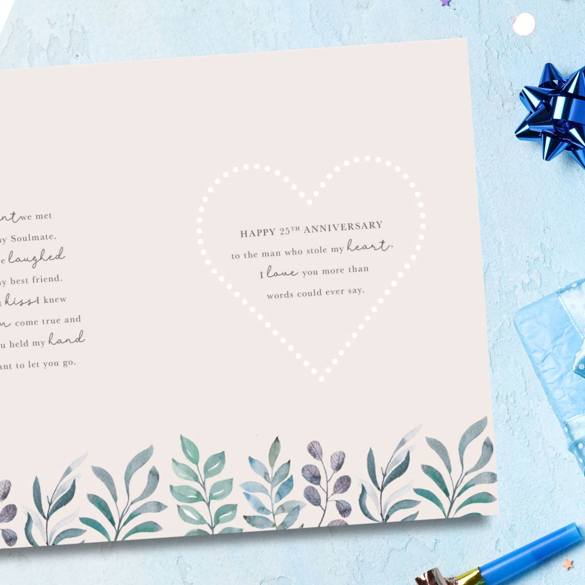 Husband Silver Wedding Anniversary Card - 25 Years With Love