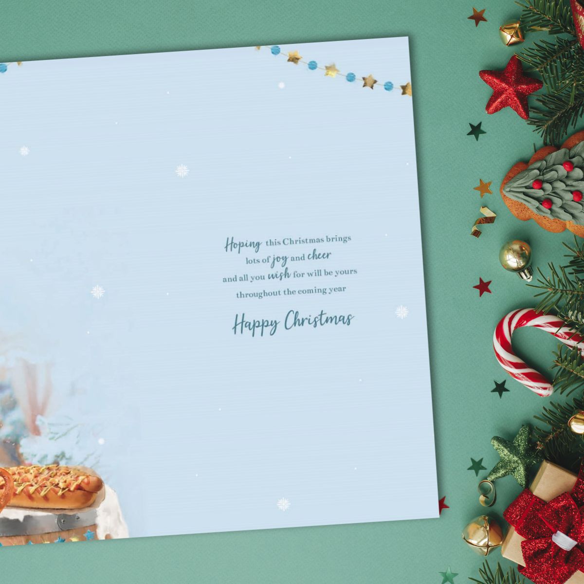 Grandson Christmas Card - Essence Beer & Hot Dog