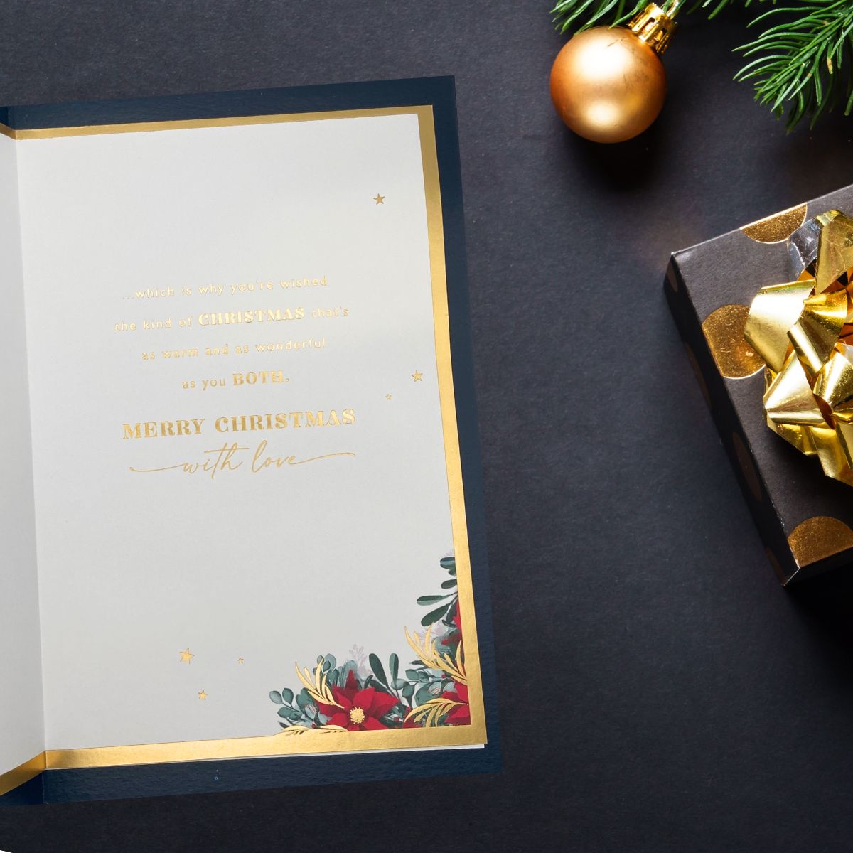 Mum & Dad Christmas Card - Decoupage Decorated Door