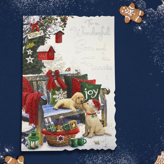 Son & Fiancée Christmas Card - Velvet Puppies
