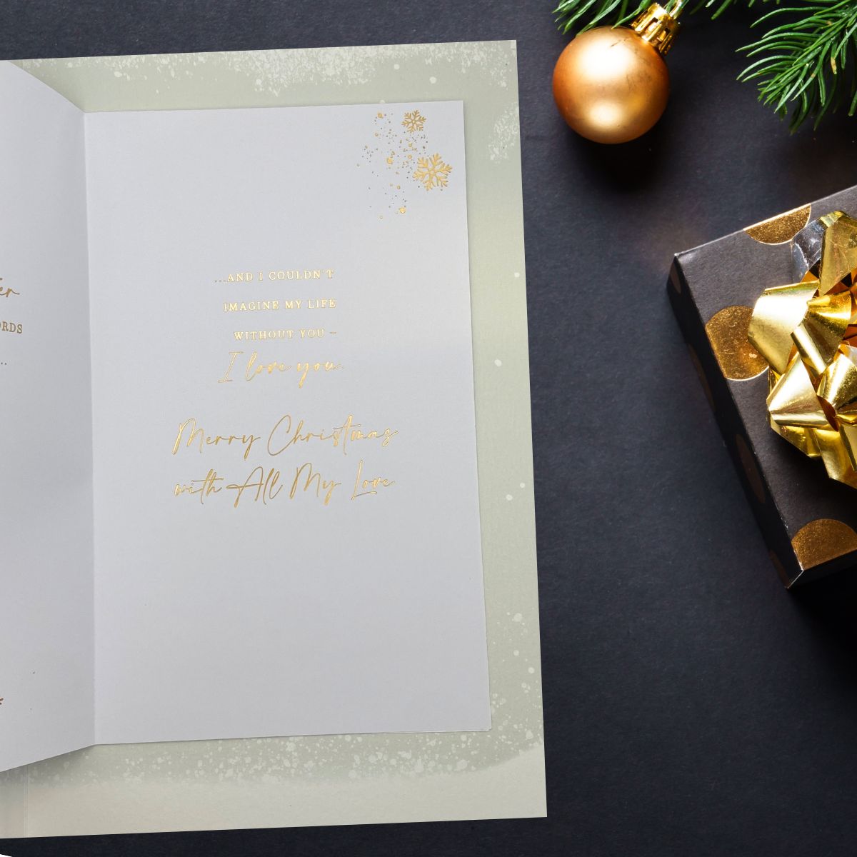 One I Love Large Christmas Card - Die Cut Heart