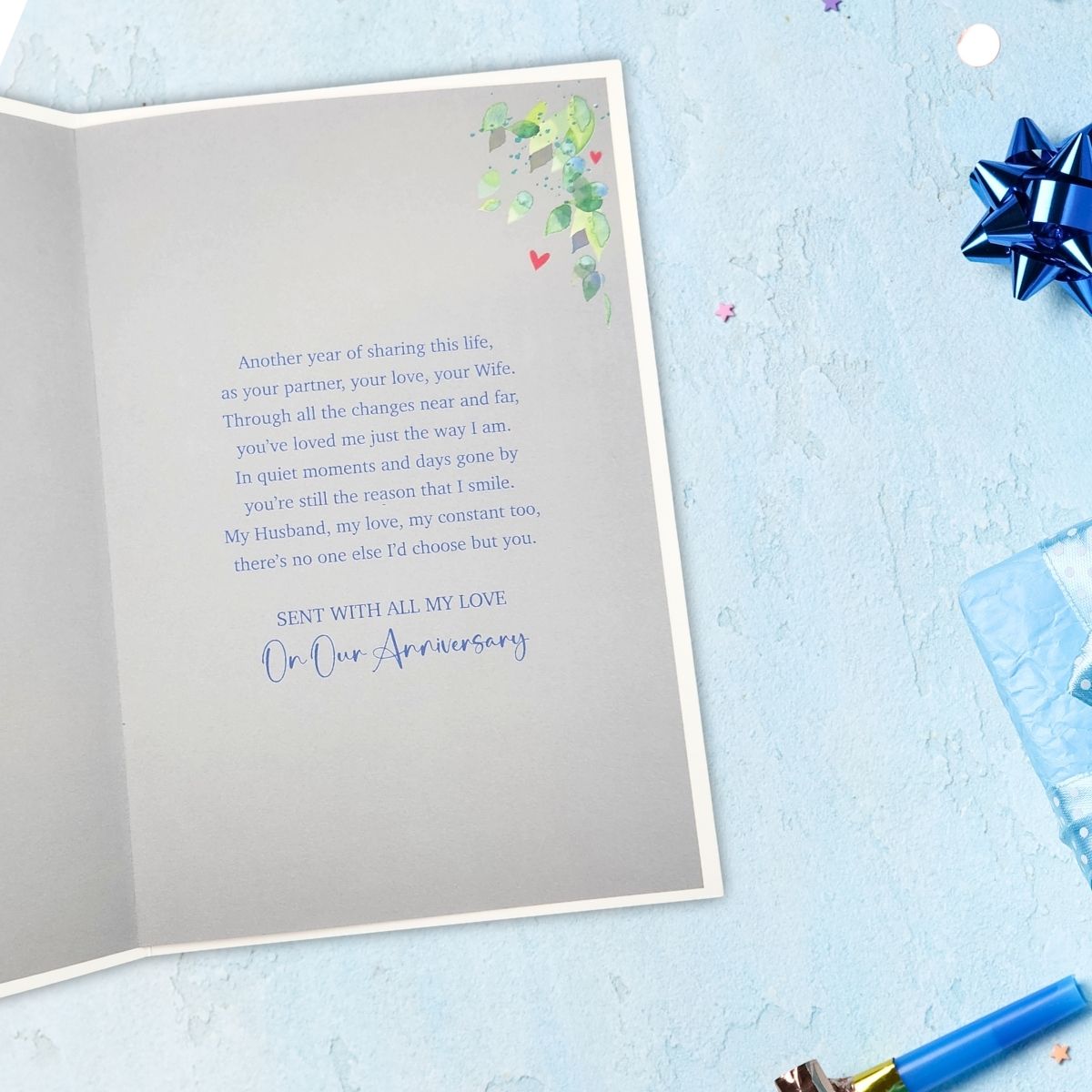 Husband Anniversary Card - Carnival Kingfisher