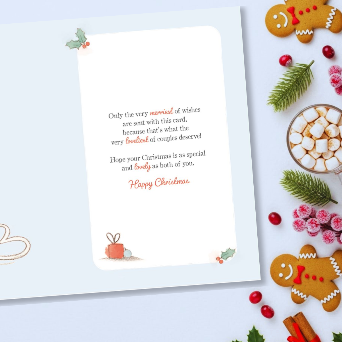 Son & Partner Christmas Card - Barley Bear