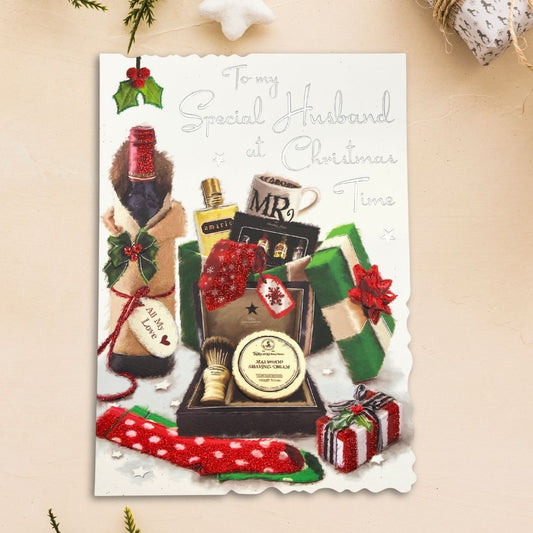 Husband Large Christmas Card - Velvet Wine & Gifts