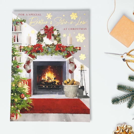 Brother & Sister-In-Law Christmas Card - Heritage Fireplace