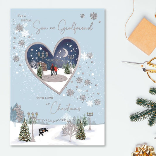 Son & Girlfriend Christmas Card - Stroll In Heart