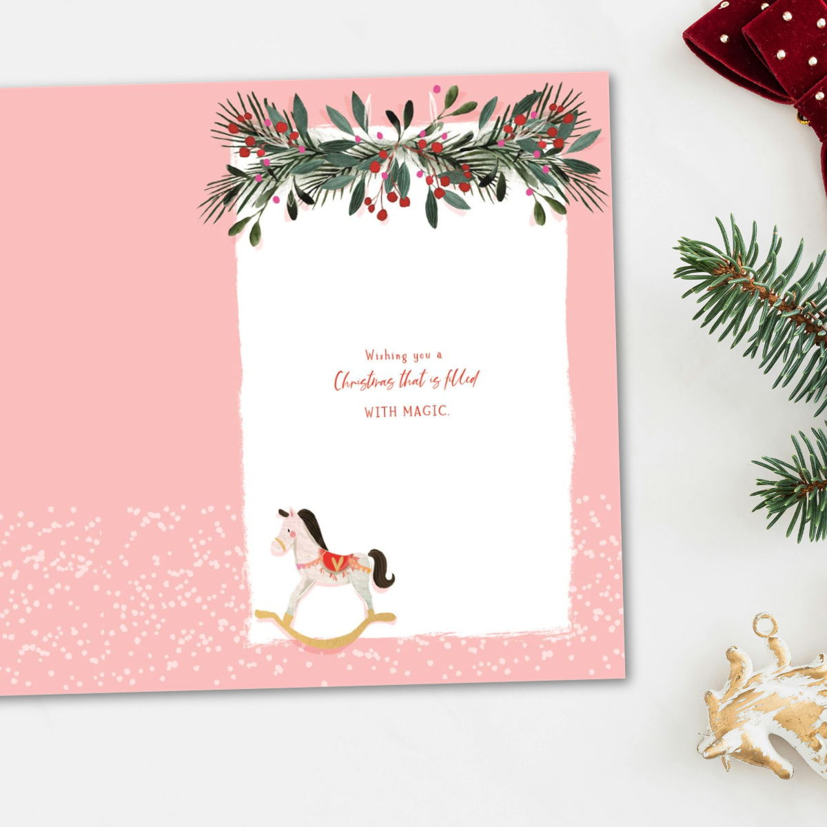 Niece Christmas Card - Skylight Rocking Horse