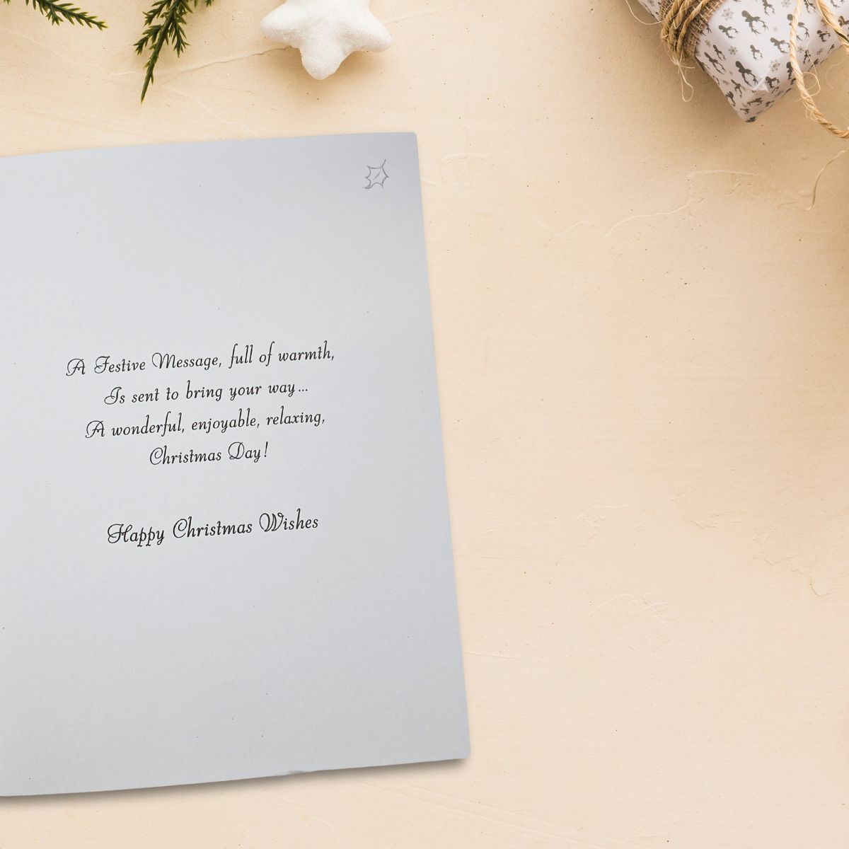 Open Christmas Card - Velvet Snowy Church