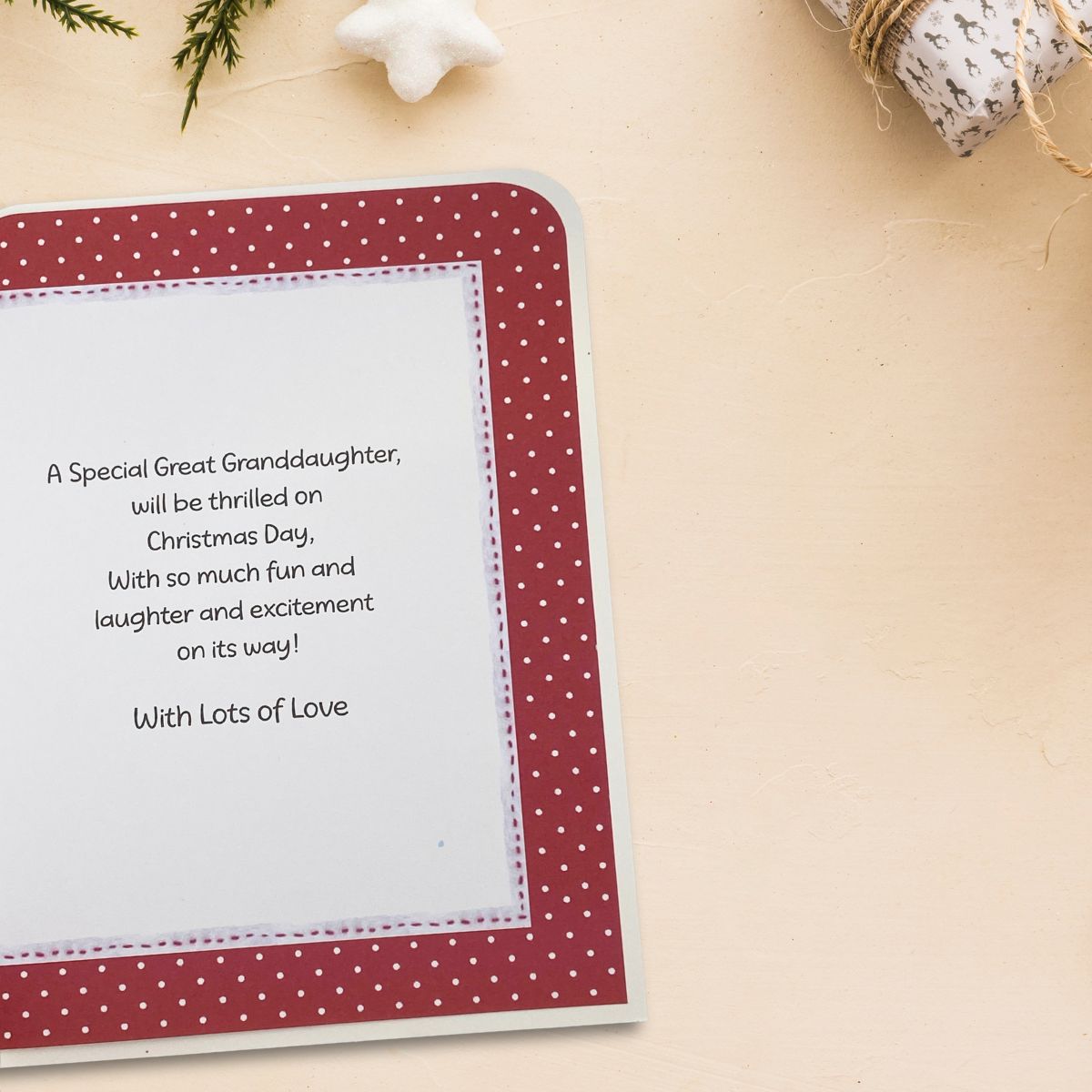 Great Granddaughter Christmas Card - Fudge & Friends