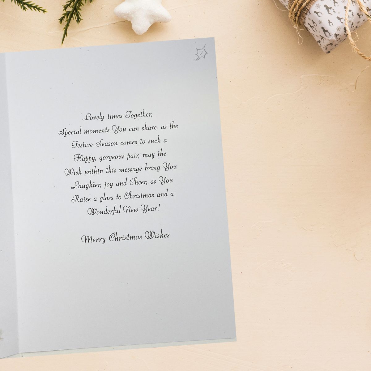 Special Couple Christmas Card - Velvet Flutes