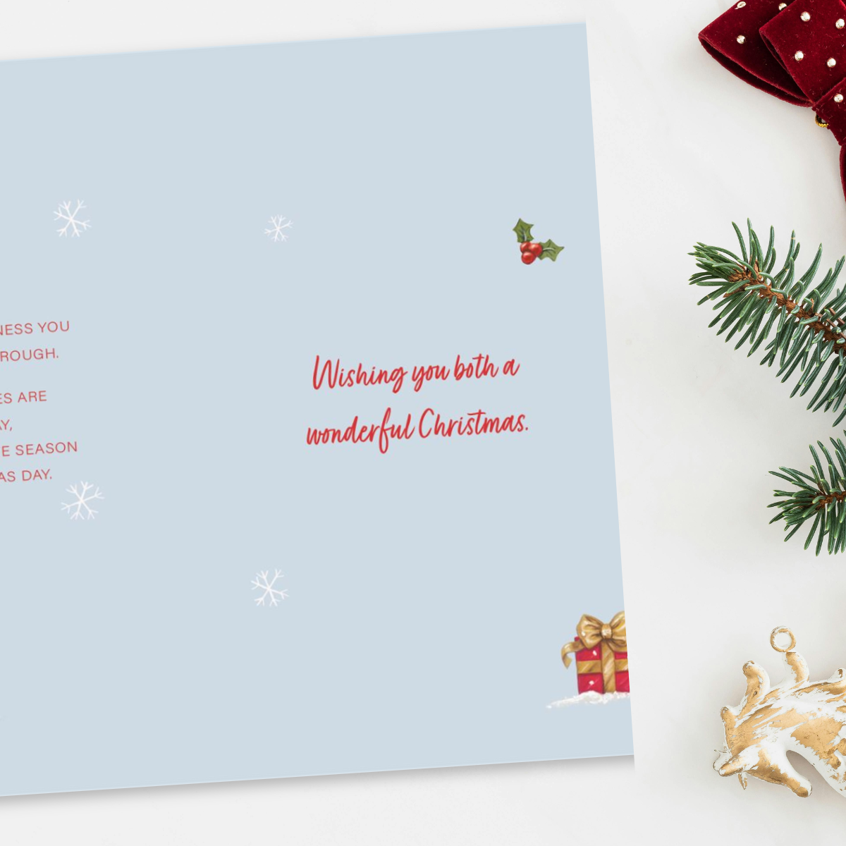 Daughter & Fiancé Christmas Card - Just For You Penguins