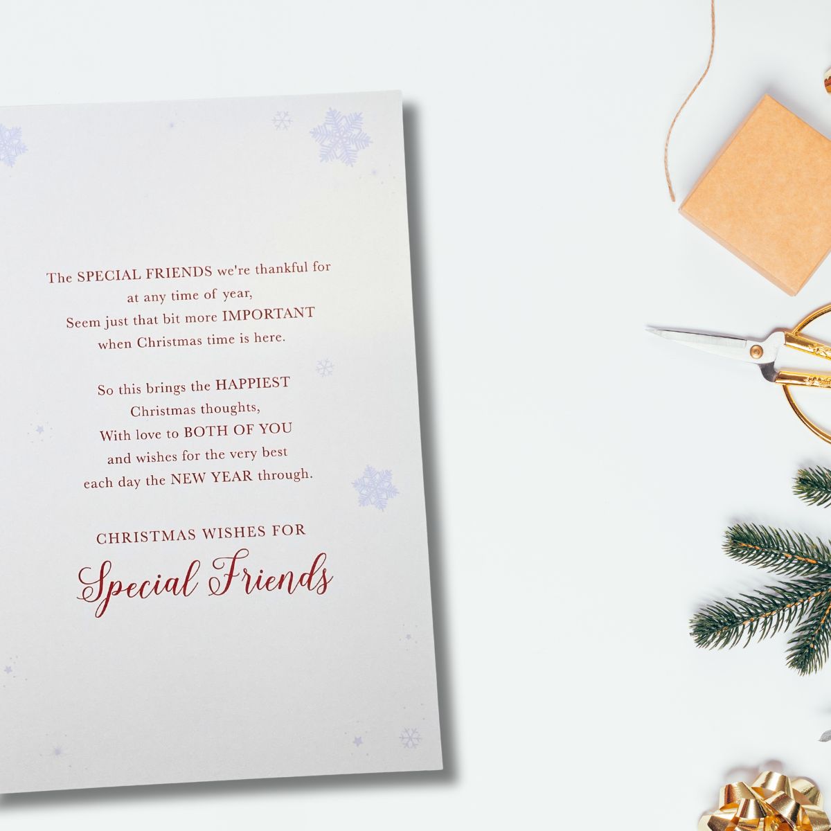 Friends Christmas Card - Fireplace By The Tree