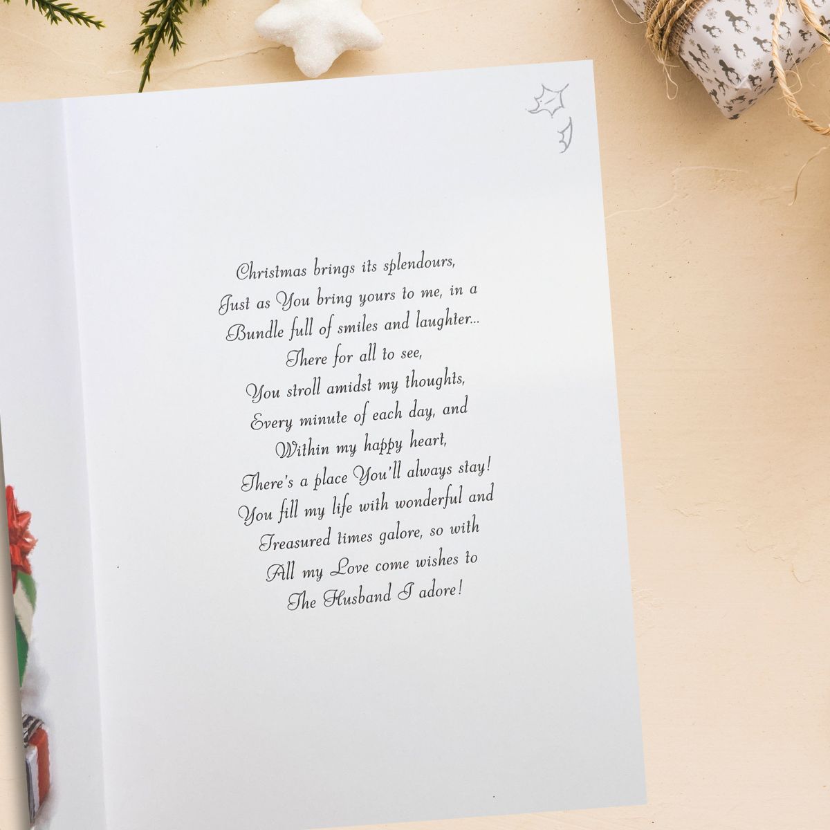 Husband Large Christmas Card - Velvet Wine & Gifts