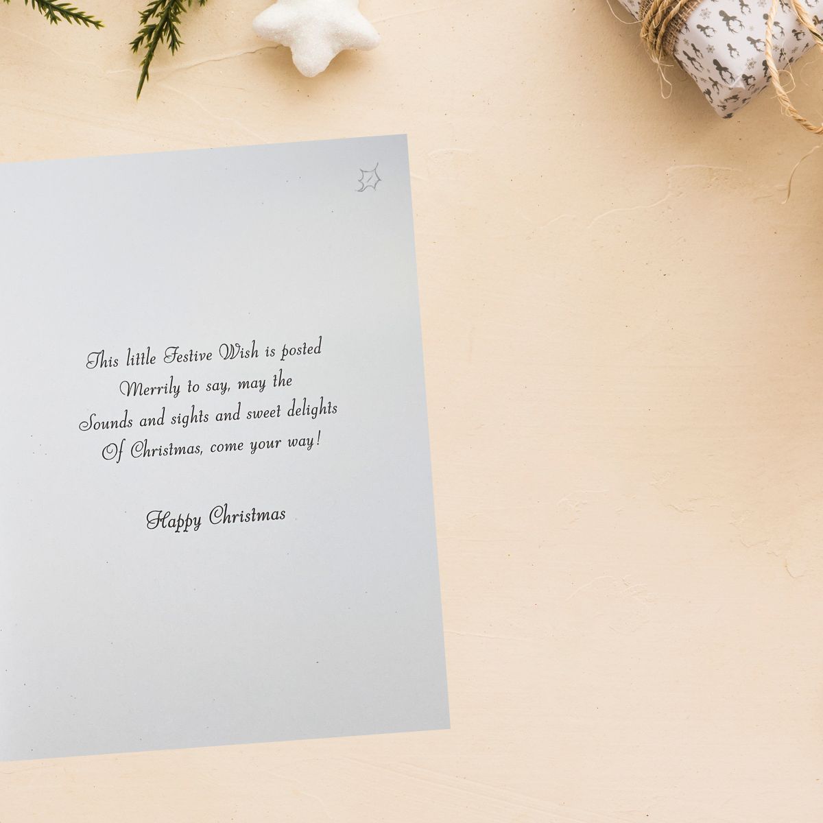 Open Christmas Card - Velvet Festive Fireplace