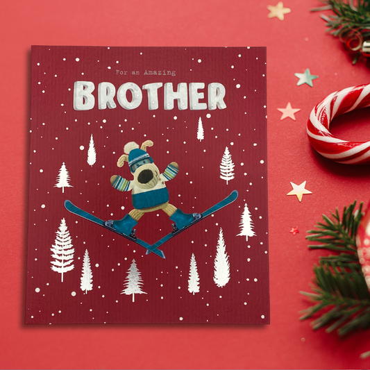 Brother Christmas Card - Boofle Bear