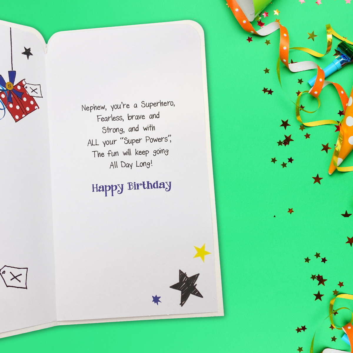 Nephew Birthday Card - Twingles Superhero