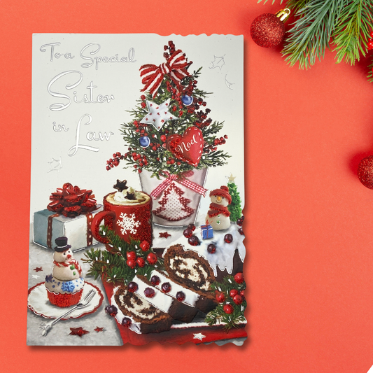 Sister-In-Law Christmas Card - Velvet Festive Table