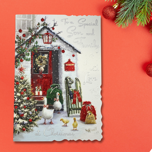 Son & Family Christmas Card - Velvet Geese