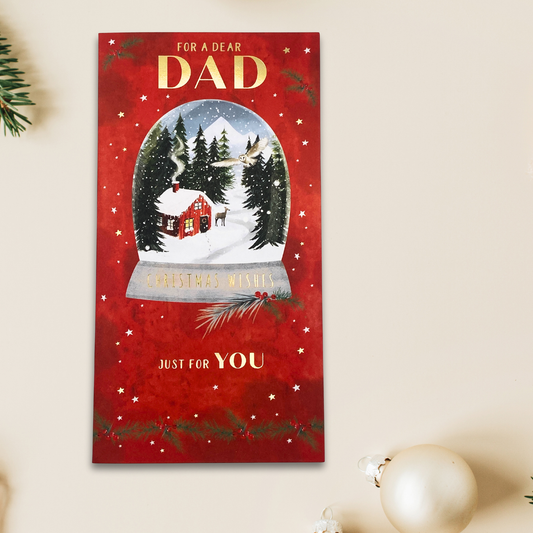 Dad Christmas Card - Snow Globe Scene