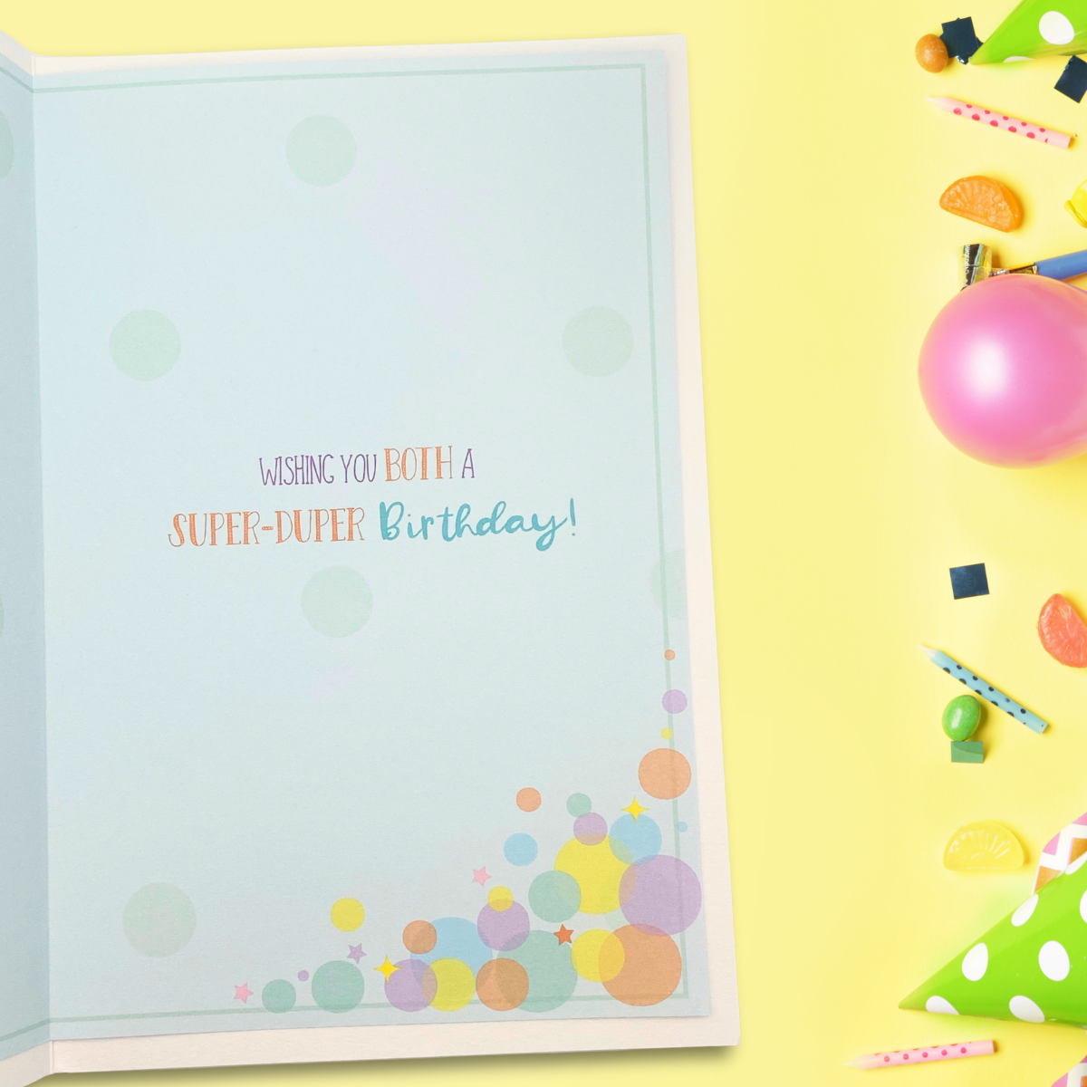 Twins Birthday Card - Barley Bears & Cake