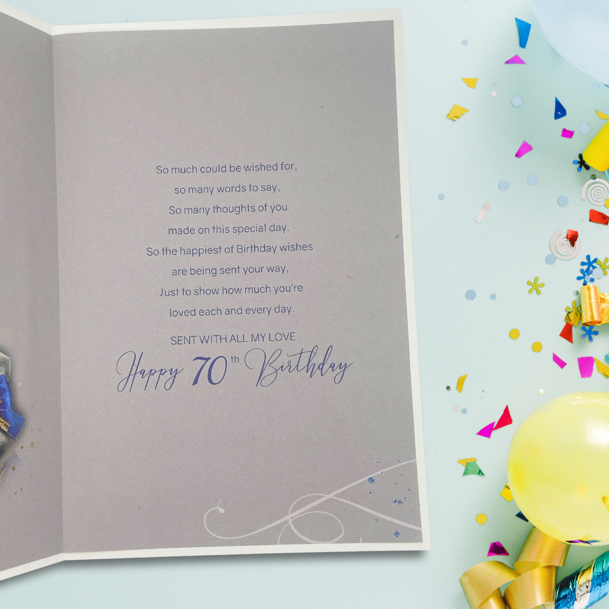 Husband 70th Birthday Card - Grayson Balloons & Gifts