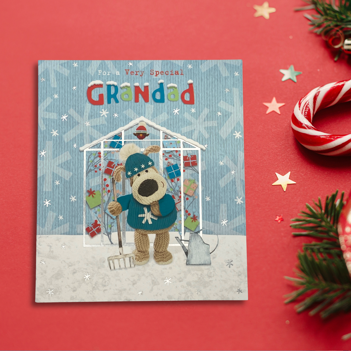 Grandad Christmas Card - Boofle Bear