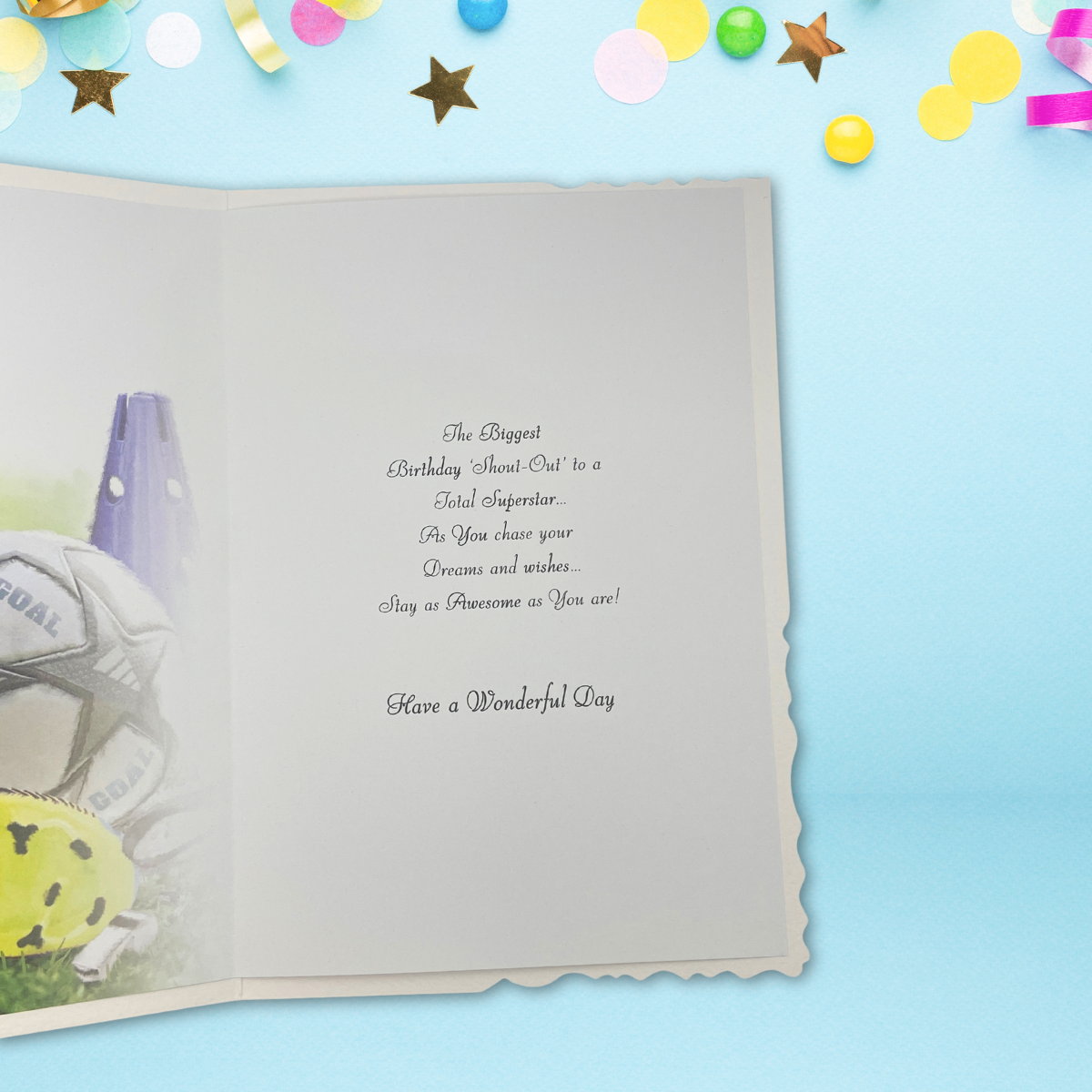 Grandson Birthday Card - Velvet Football Kit