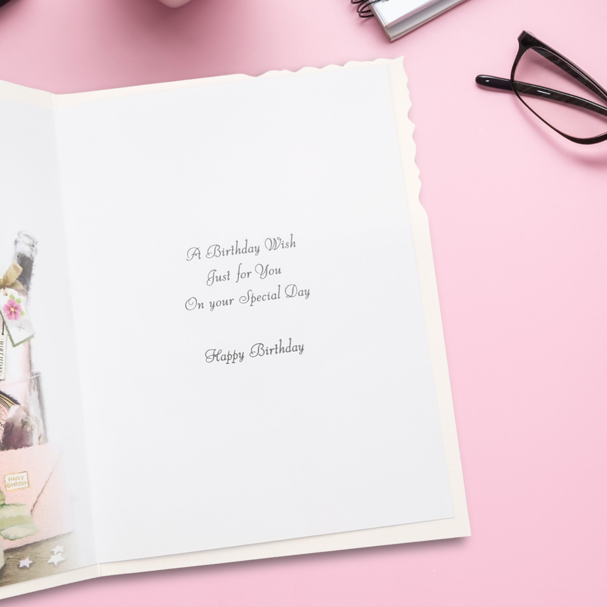 Velvet Birthday Card - Tea & Book
