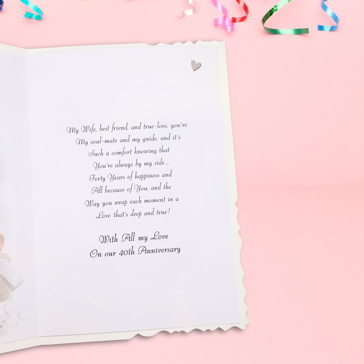 Wife Ruby Wedding Anniversary Card - 40th Velvet Gallery
