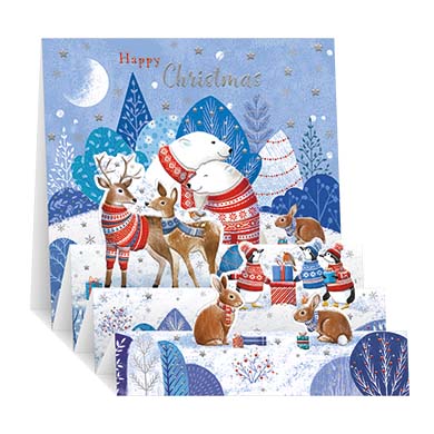 Open Christmas Card - Zig Zag Pop Up