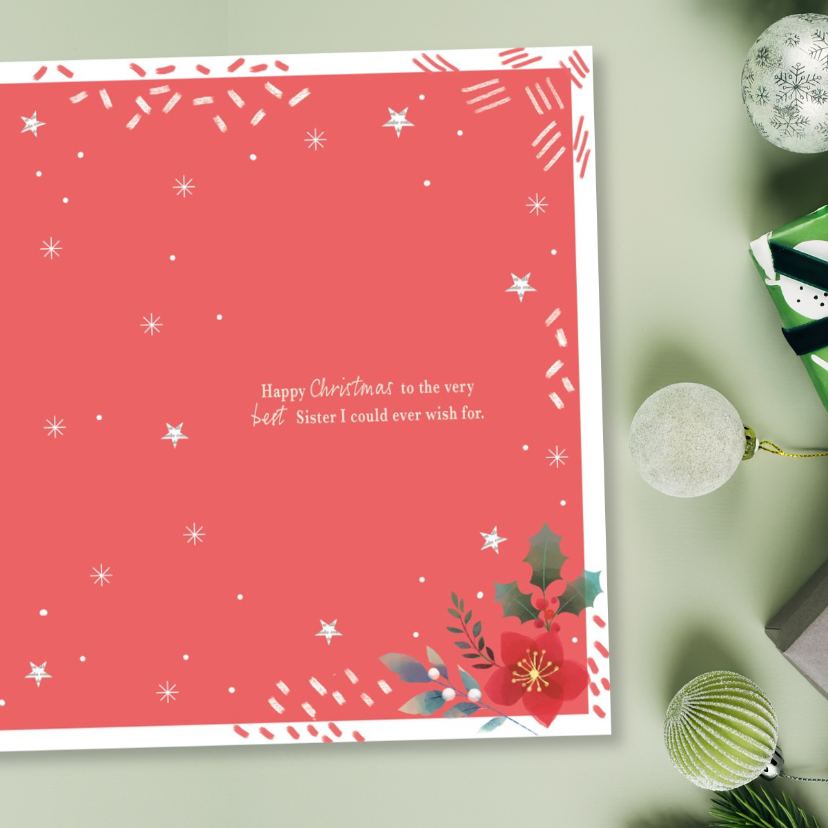 Sister Christmas Card - Most Especially For You