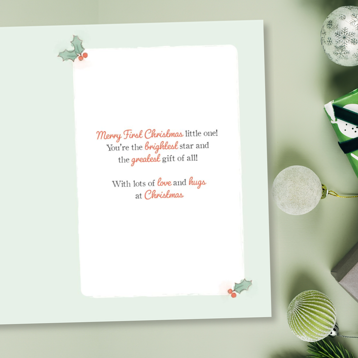 Granddaughter 1st Christmas Card - Barley Bear