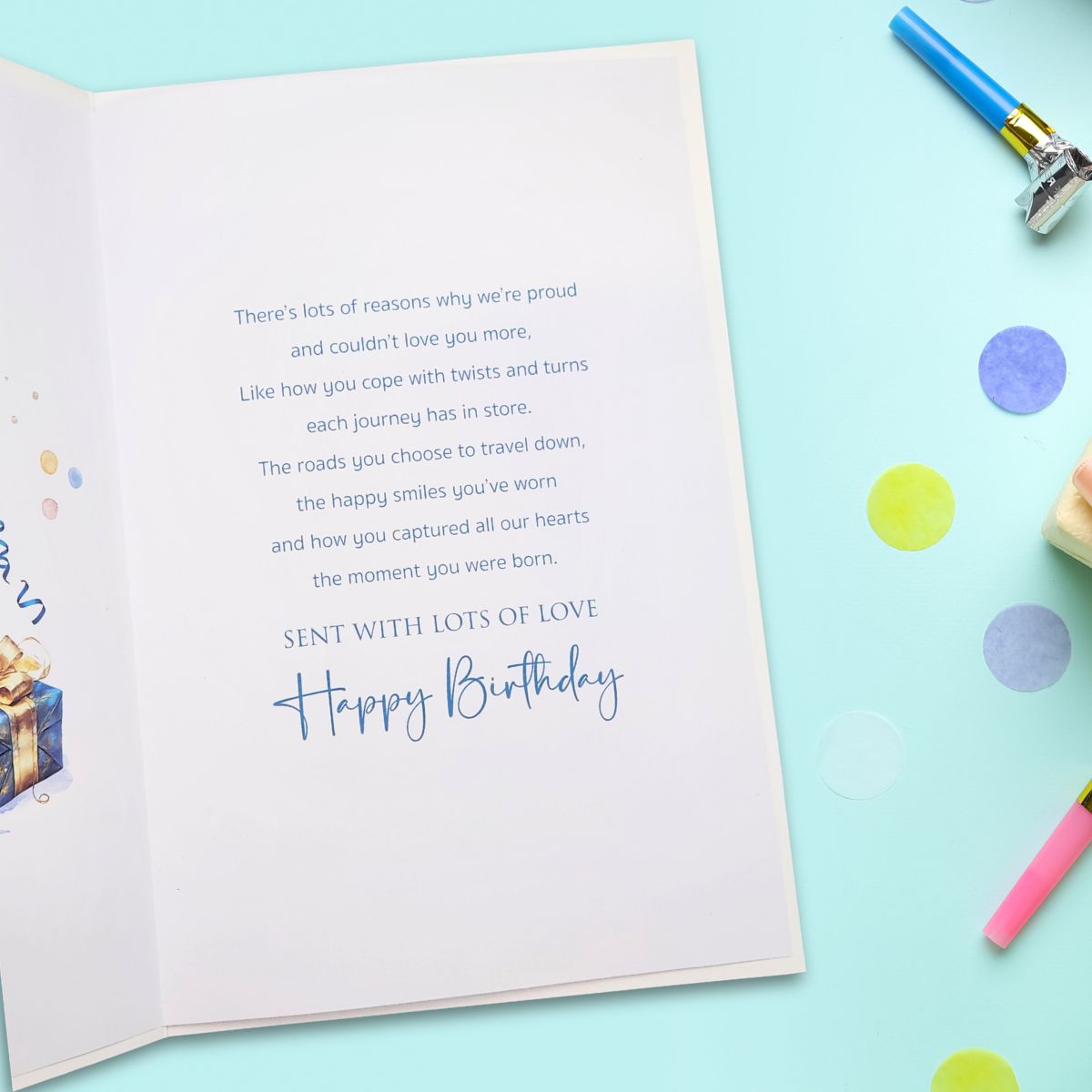 Grandson Birthday Card - Bliss Cake & Balloons