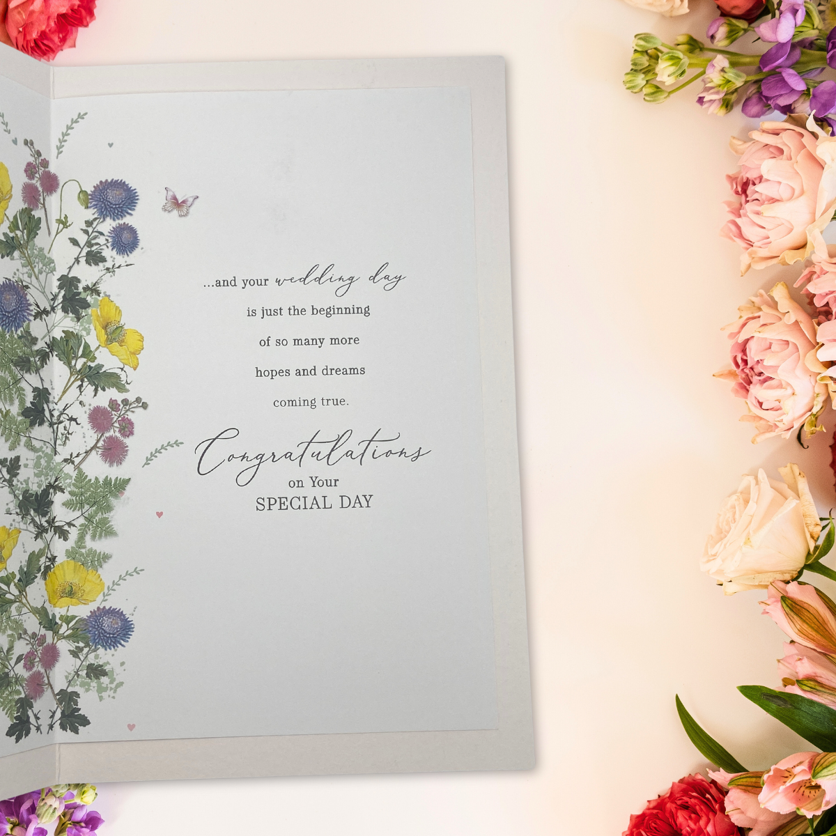 Wedding Day Large Card - RHS Best Wishes For A Wonderful Future