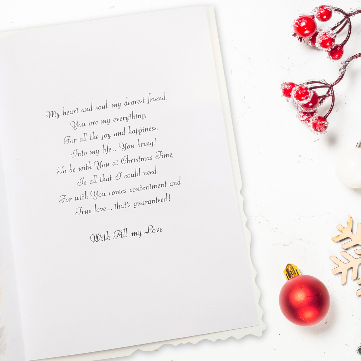 One I Love Christmas Card - Velvet Gallery Flowers & Chocolates
