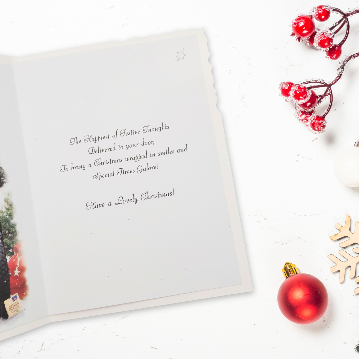 Open Christmas Card - Velvet Santa & Motorbike