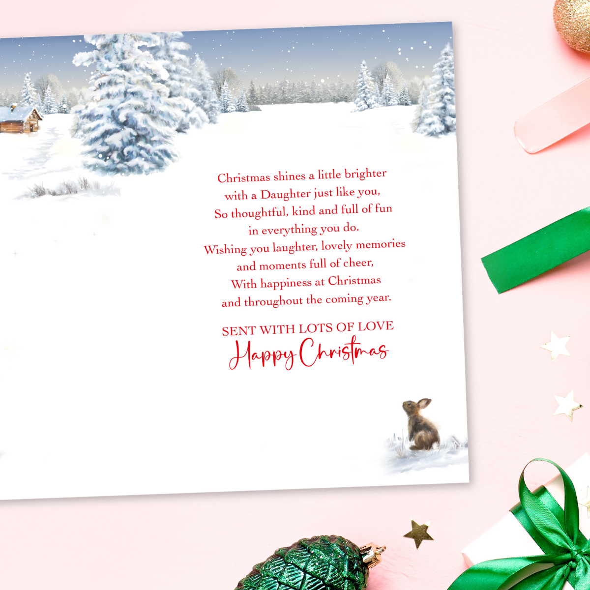 Daughter Christmas Card - Woodland Tree