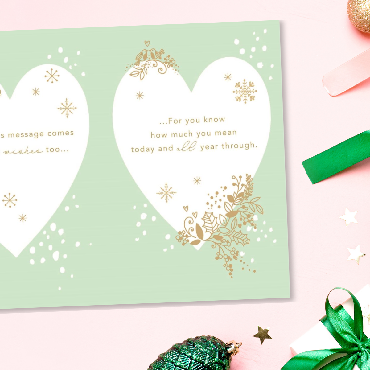 Wife Christmas Card - Large Luxury Heart