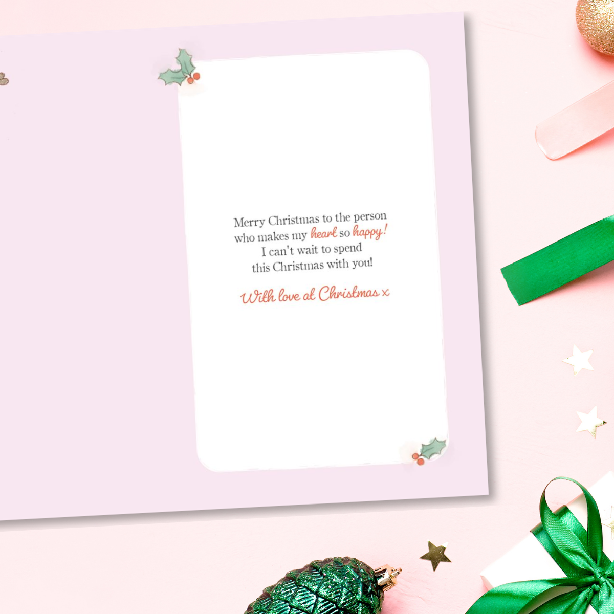 Girlfriend Christmas Card - Barley Bear