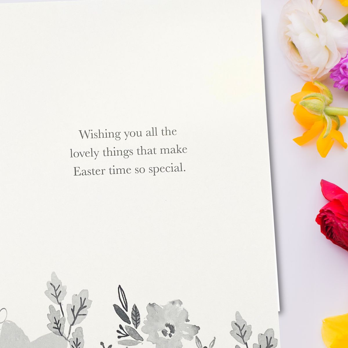 Open Easter Card - Vase Of Flowers